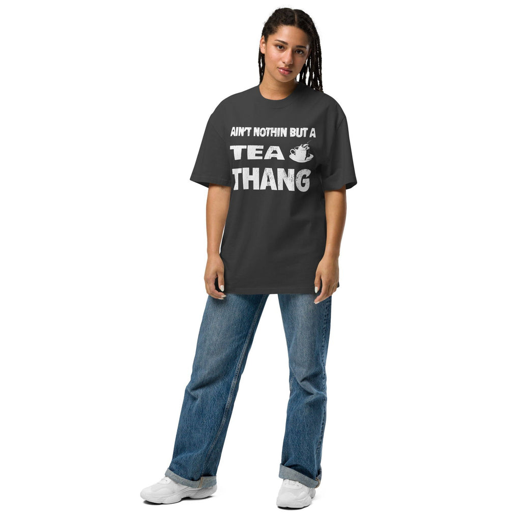 Ain't Nothin' But a Tea Thang Oversized Faded T-Shirt - Popstar Panda