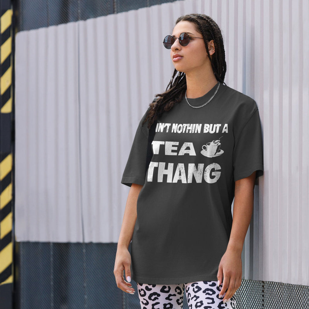 Ain't Nothin' But a Tea Thang Oversized Faded T-Shirt - Popstar Panda