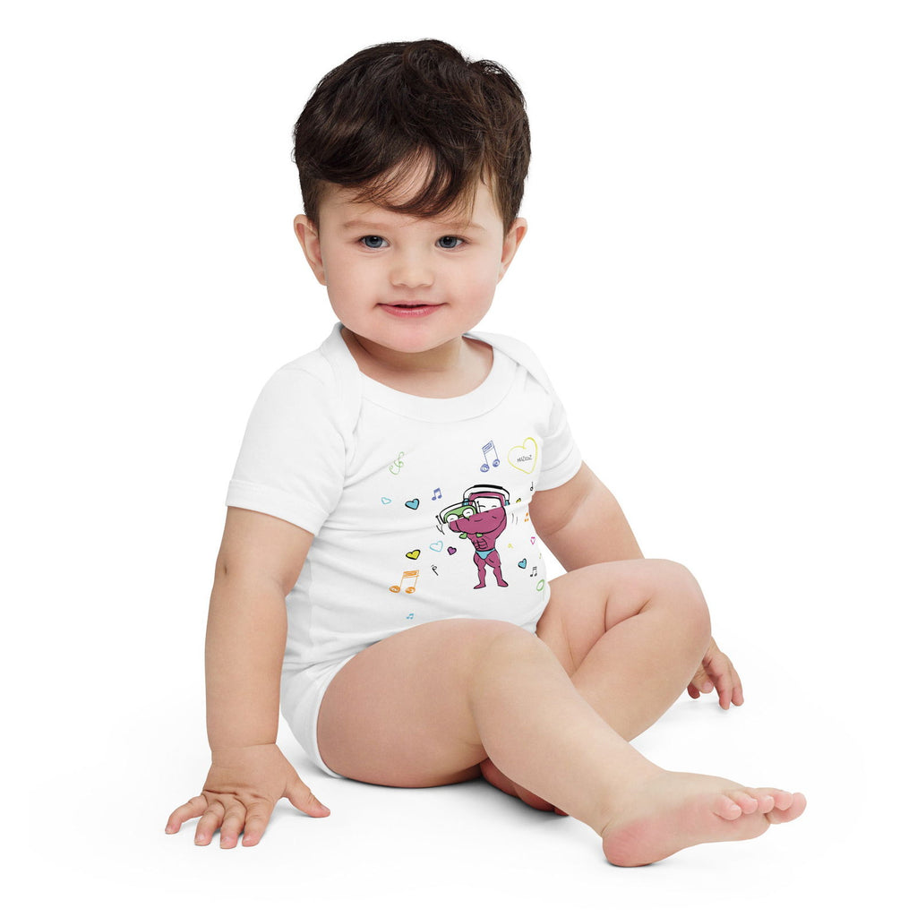 Big Hug Kids - Arno & Flip (Muzicoz) Baby Short Sleeve One Piece - Popstar Panda