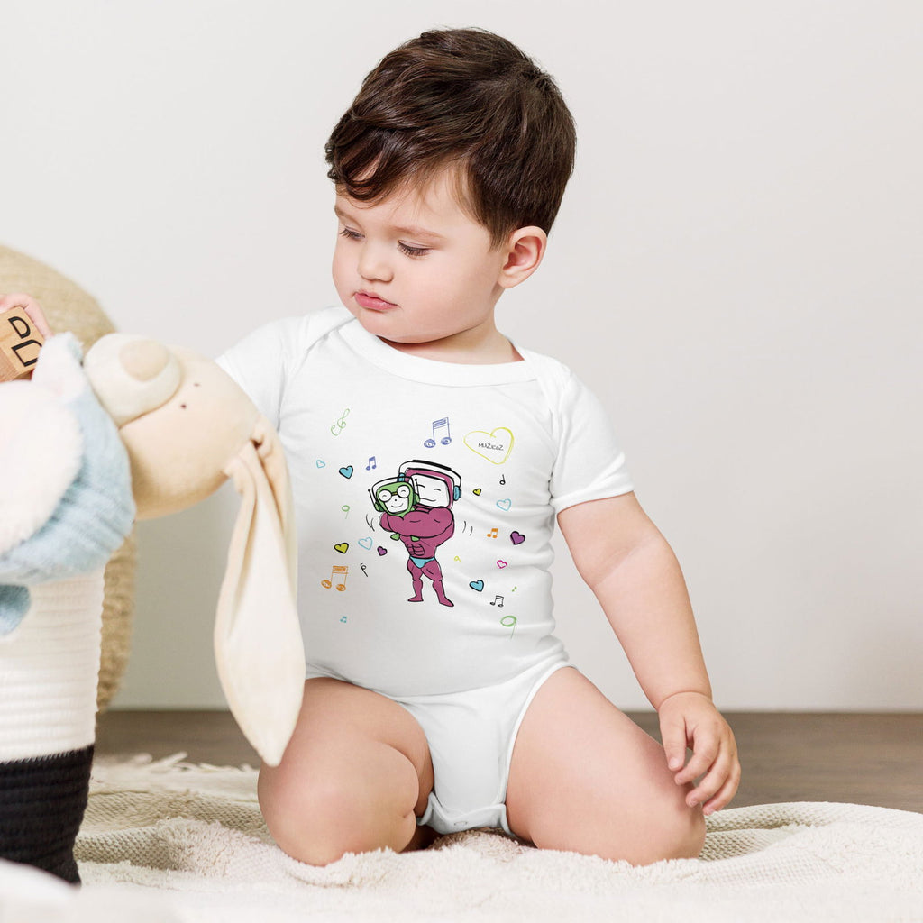 Big Hug Kids - Arno & Flip (Muzicoz) Baby Short Sleeve One Piece - Popstar Panda