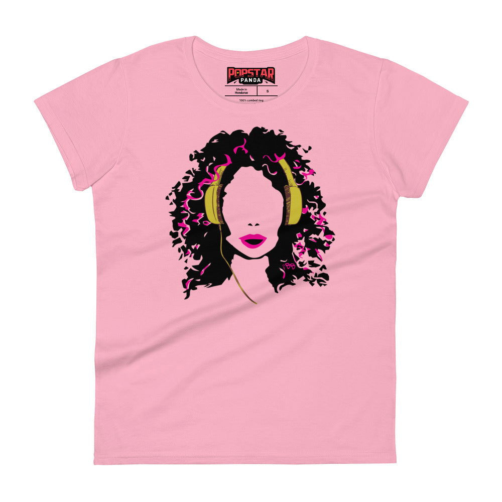 DJ iCON by iBB Women's Short Sleeve T-Shirt - Popstar Panda - 