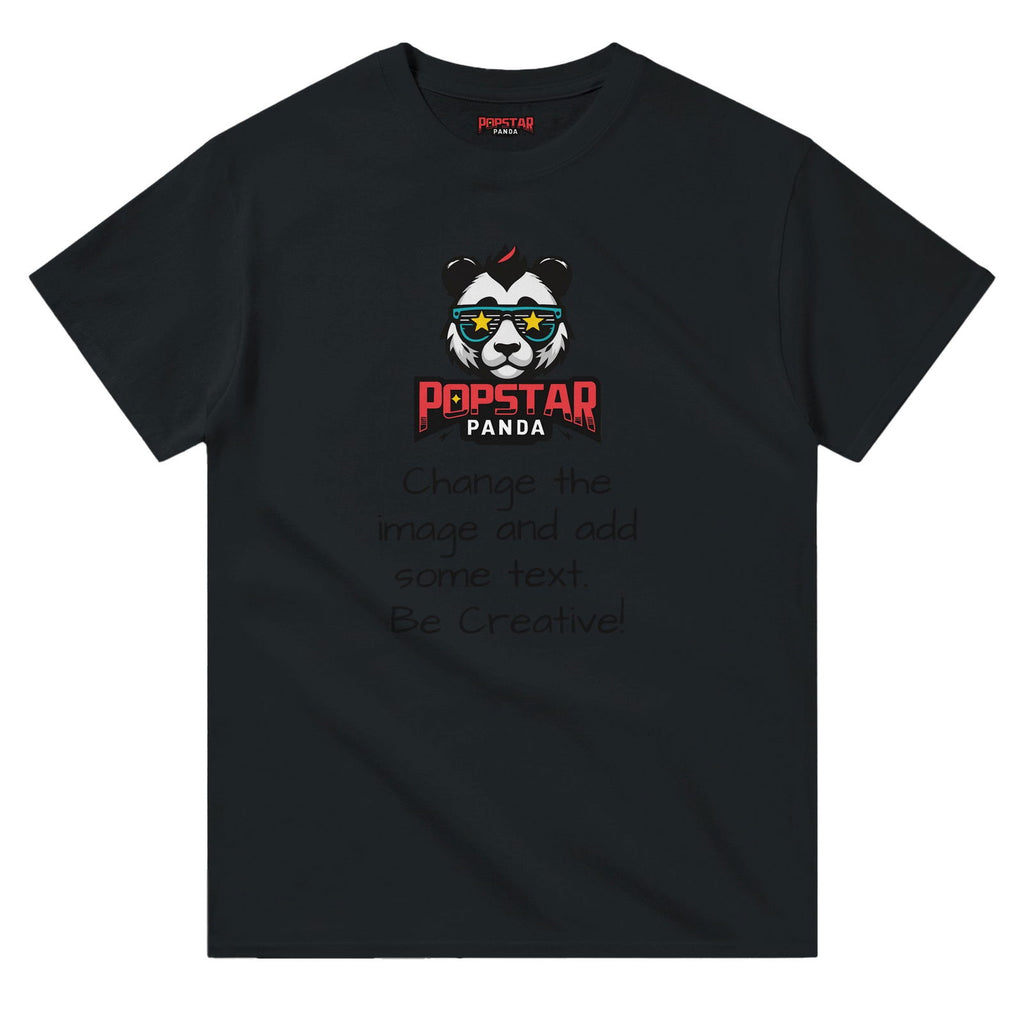 Design Your Own T-Shirt  (Change Image + Text) - Heavyweight Crewneck T-Shirt - Popstar Panda