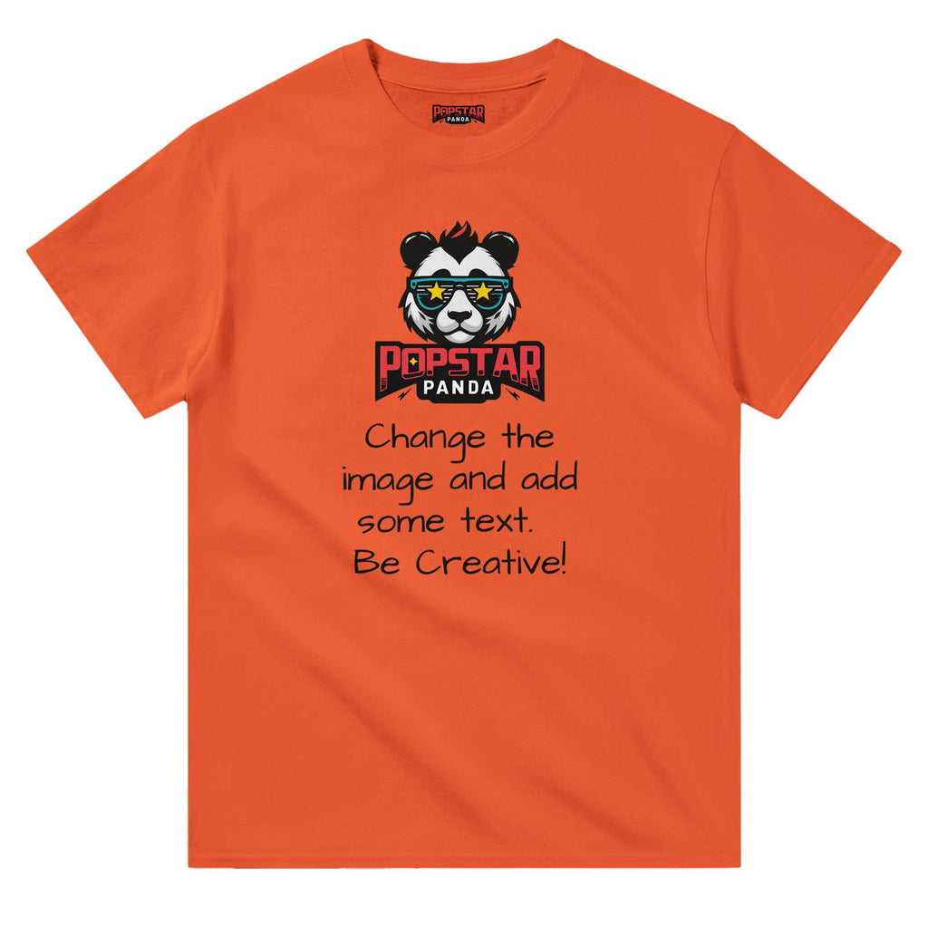 Design Your Own T-Shirt  (Change Image + Text) - Heavyweight Crewneck T-Shirt - Popstar Panda