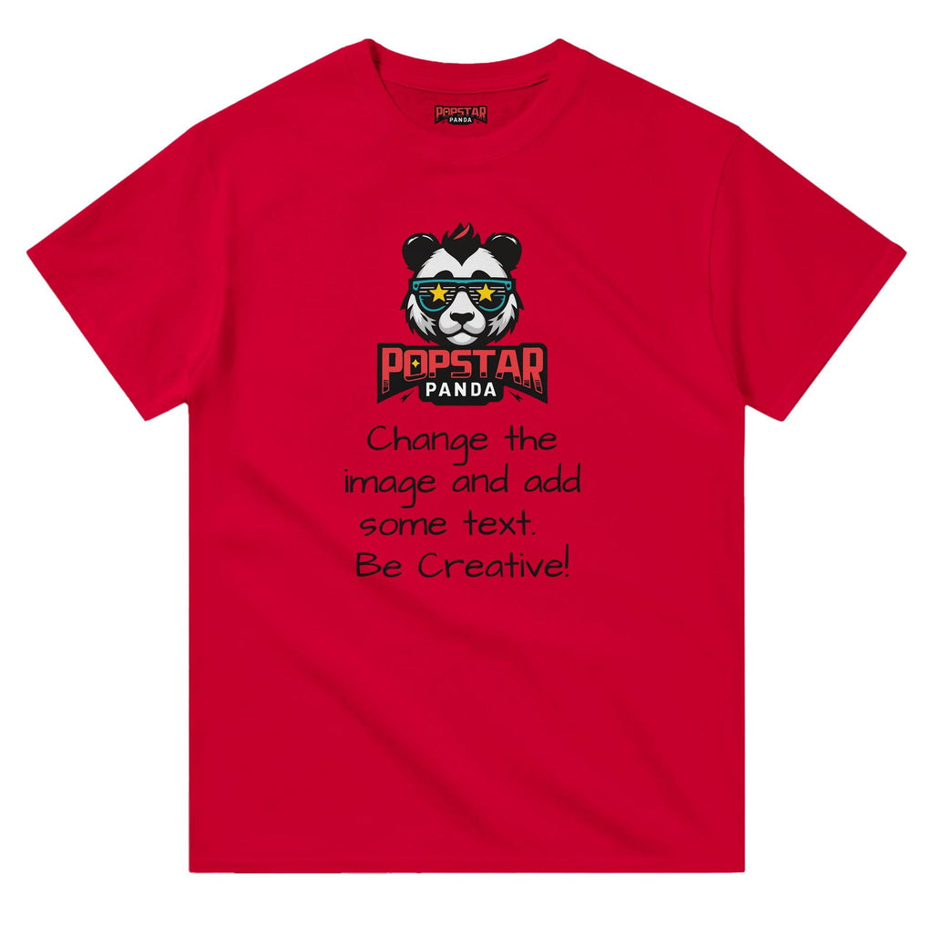 Design Your Own T-Shirt  (Change Image + Text) - Heavyweight Crewneck T-Shirt - Popstar Panda