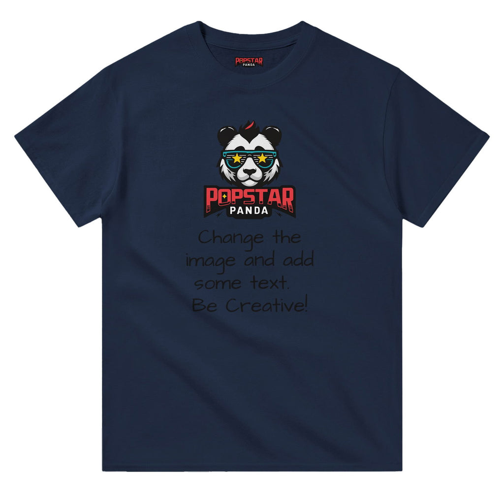 Design Your Own T-Shirt  (Change Image + Text) - Heavyweight Crewneck T-Shirt - Popstar Panda