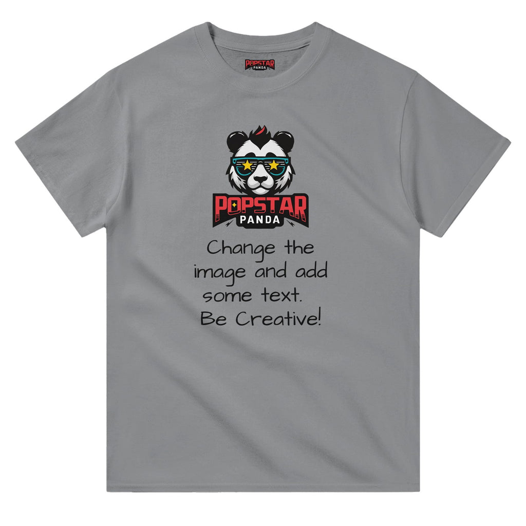 Design Your Own T-Shirt  (Change Image + Text) - Heavyweight Crewneck T-Shirt - Popstar Panda