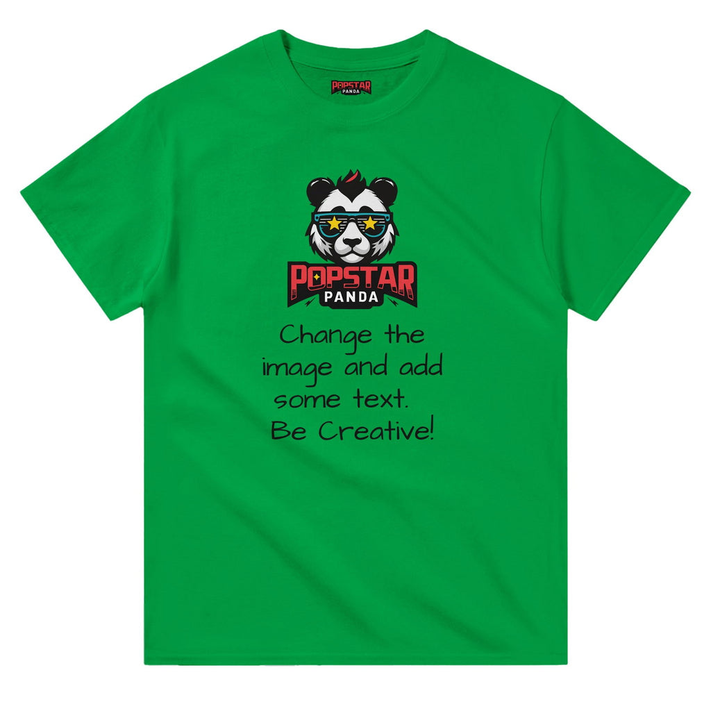 Design Your Own T-Shirt  (Change Image + Text) - Heavyweight Crewneck T-Shirt - Popstar Panda