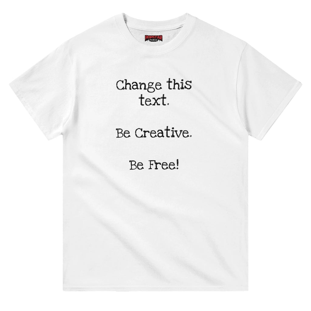 Design Your Own T-Shirt  (Change Text) - Heavyweight Crewneck T-Shirt - Popstar Panda