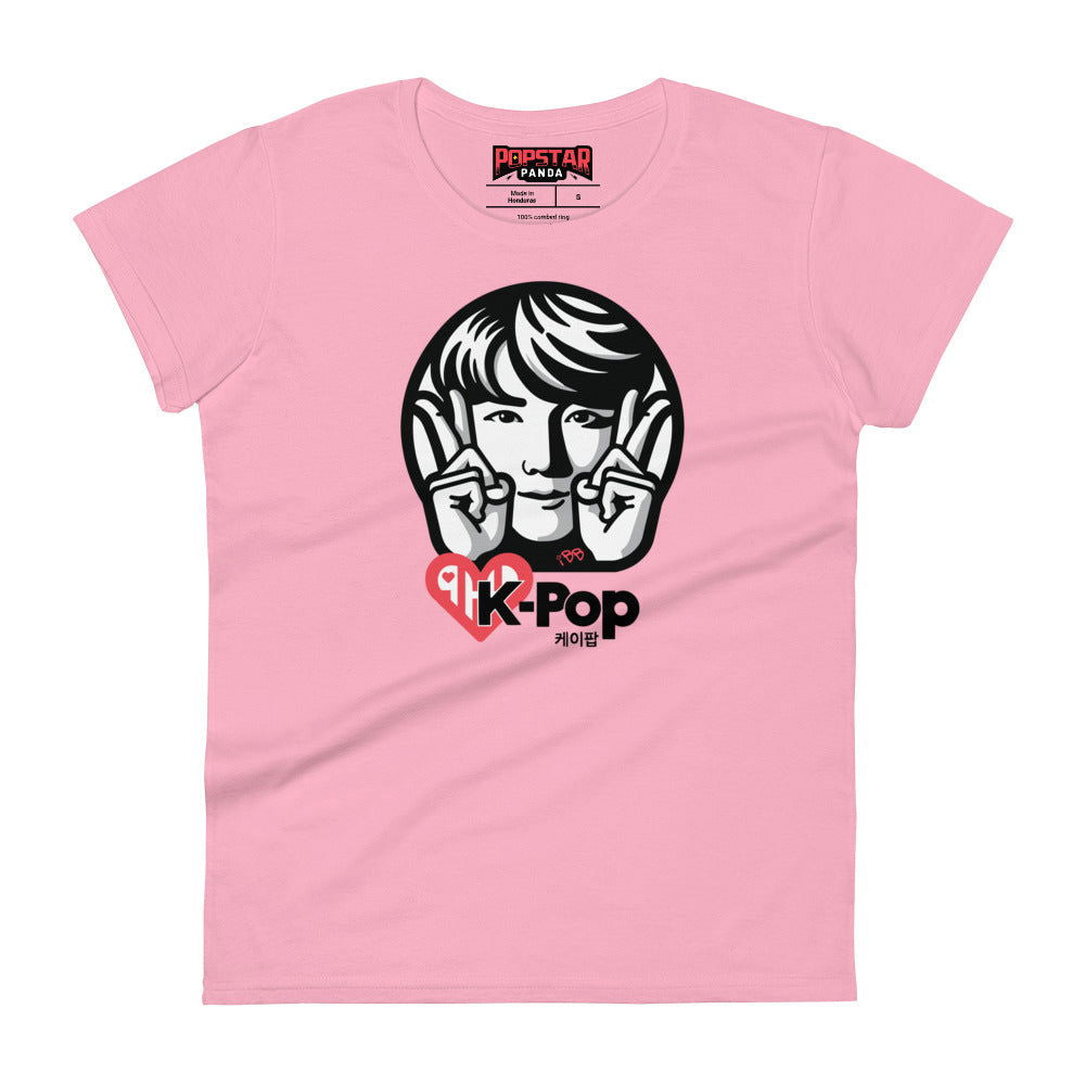 K-Pop Male iCon Women's Short Sleeve T-Shirt - Popstar Panda - 