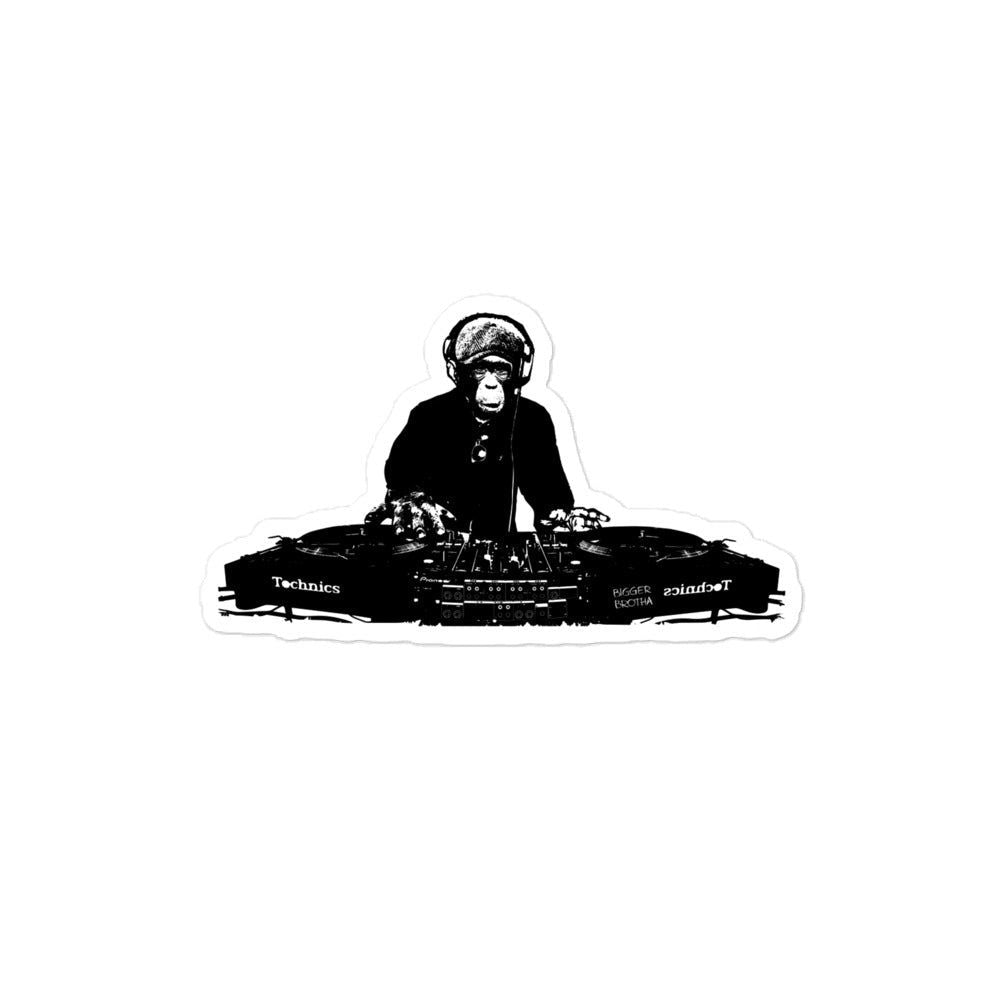 Monkey DJ Bubble Free Stickers - Popstar Panda - 