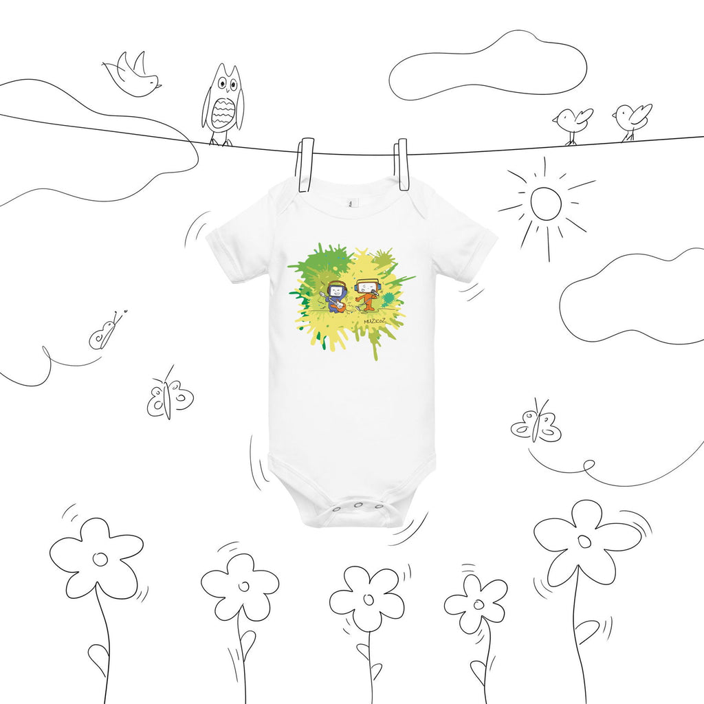 Nico & Fossy Baby Short Sleeve One Piece - Popstar Panda