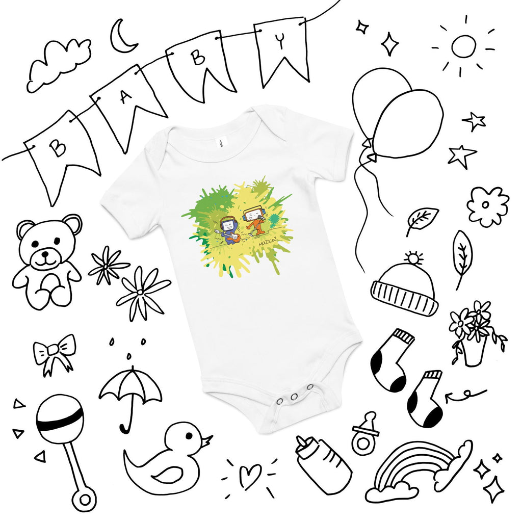 Nico & Fossy Baby Short Sleeve One Piece - Popstar Panda