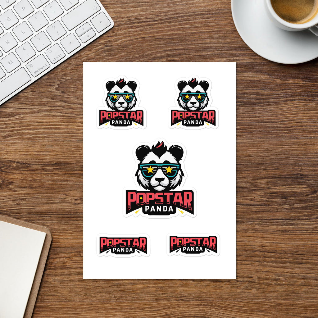 Popstar Panda Logo Sticker Sheet - Popstar Panda