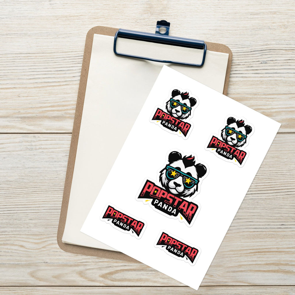 Popstar Panda Logo Sticker Sheet - Popstar Panda