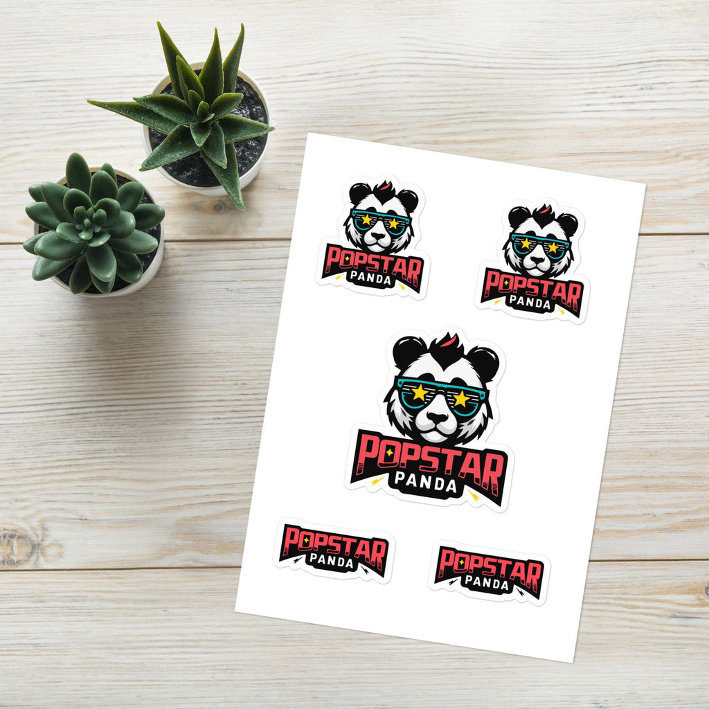 Popstar Panda Logo Sticker Sheet - Popstar Panda