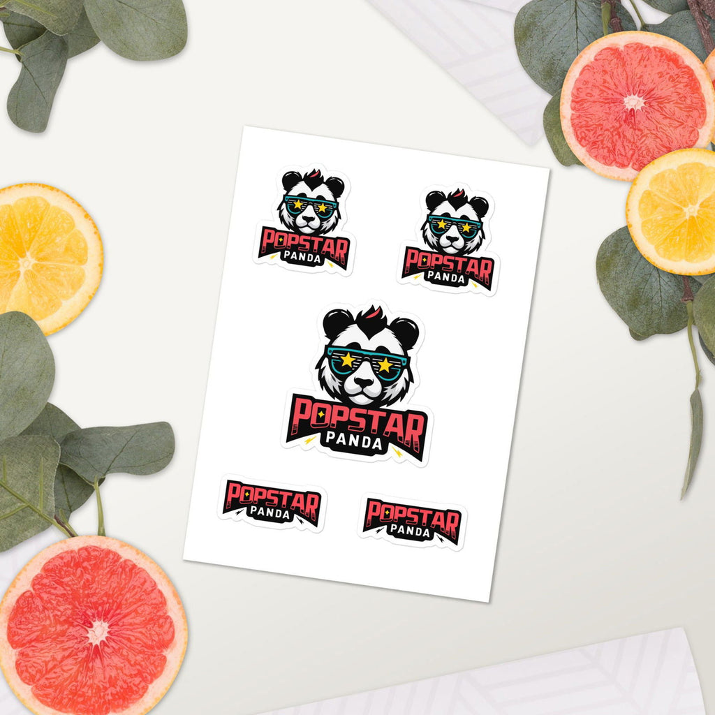 Popstar Panda Logo Sticker Sheet - Popstar Panda