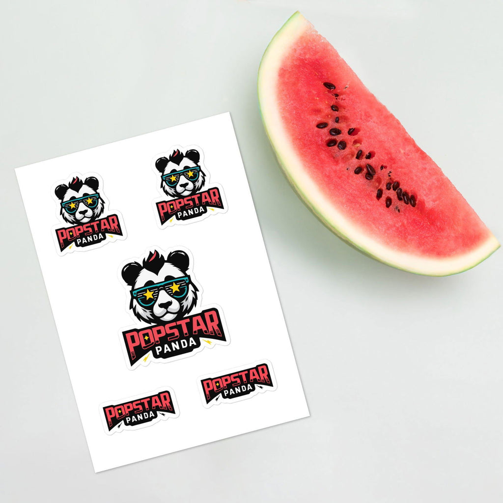 Popstar Panda Logo Sticker Sheet - Popstar Panda