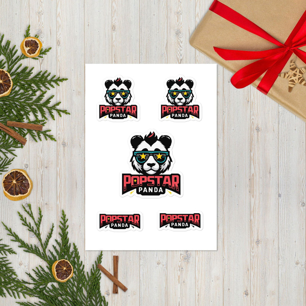 Popstar Panda Logo Sticker Sheet - Popstar Panda