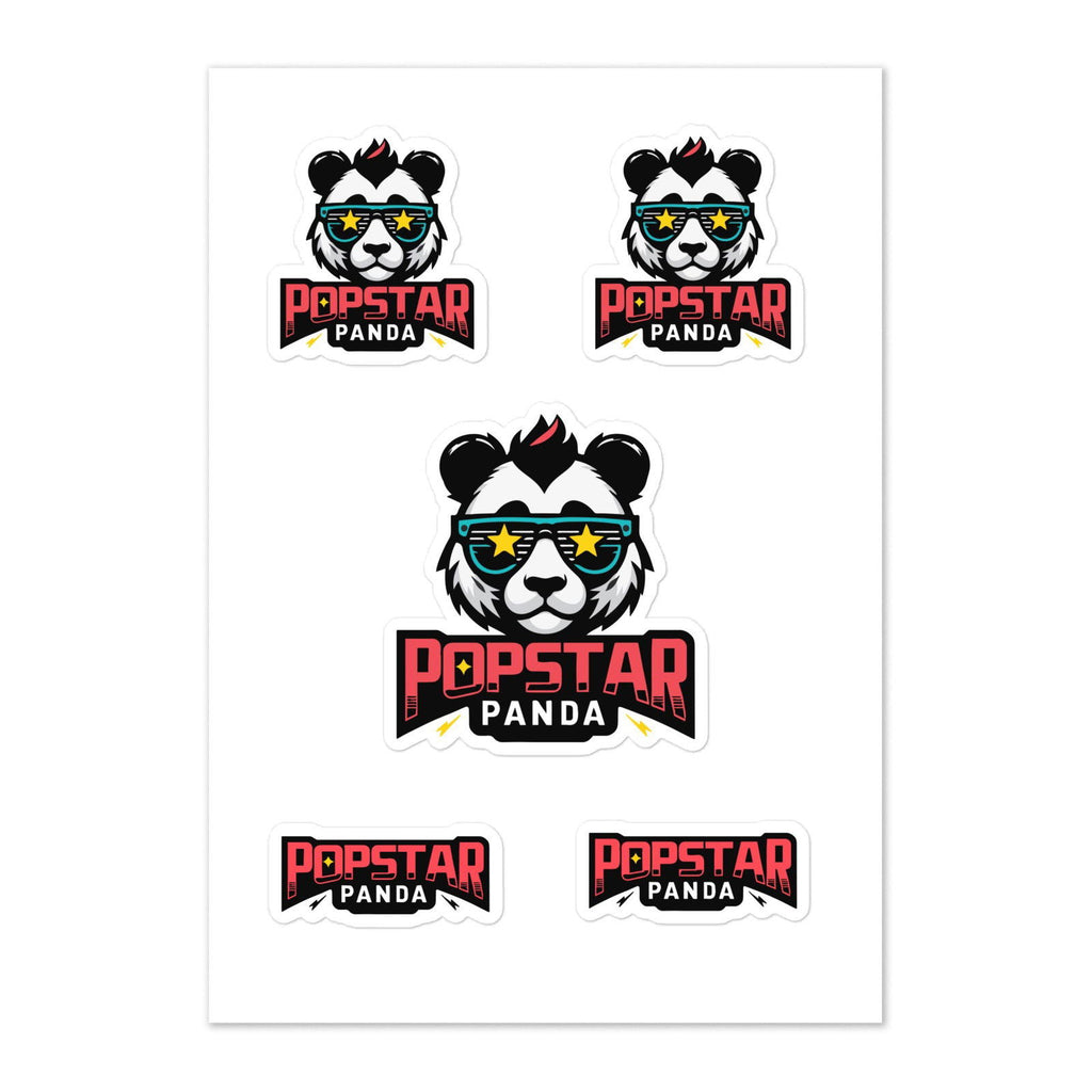 Popstar Panda Logo Sticker Sheet - Popstar Panda