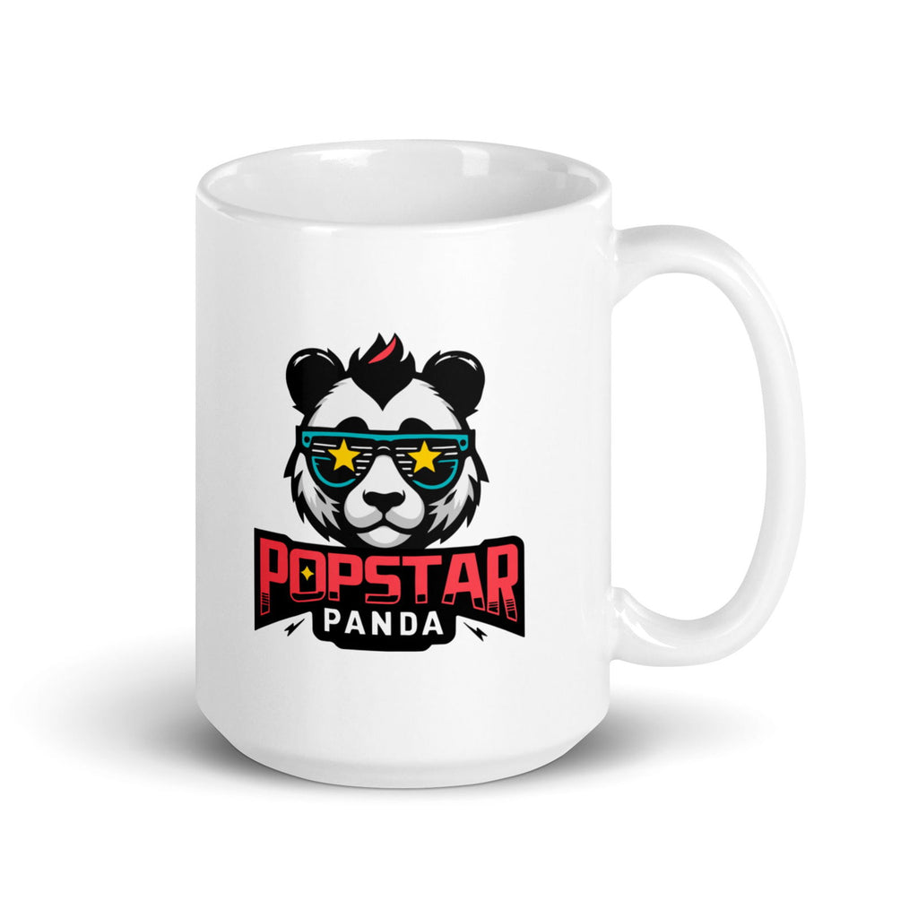 Popstar Panda Logo White glossy mug - Popstar Panda - 