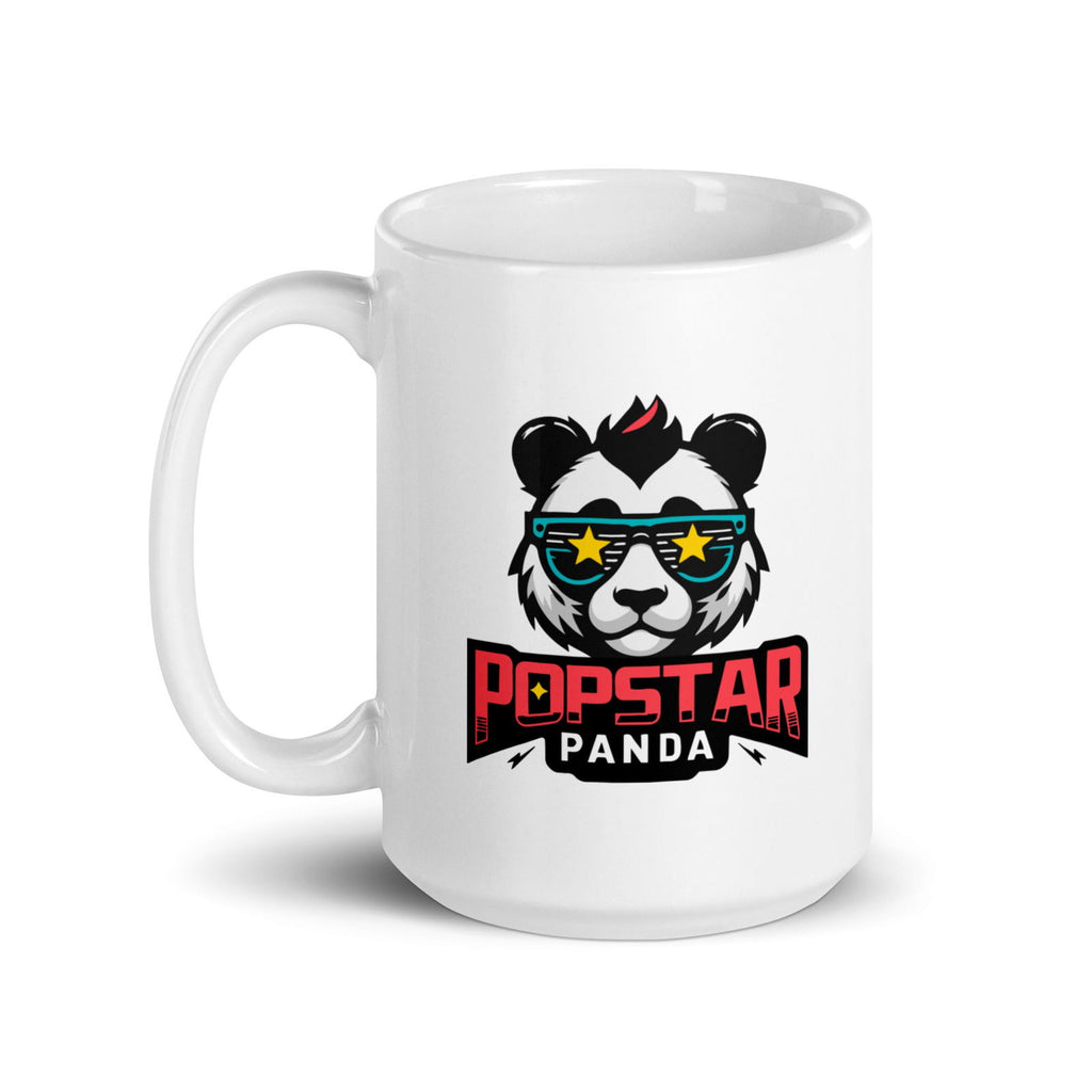 Popstar Panda Logo White glossy mug - Popstar Panda - 