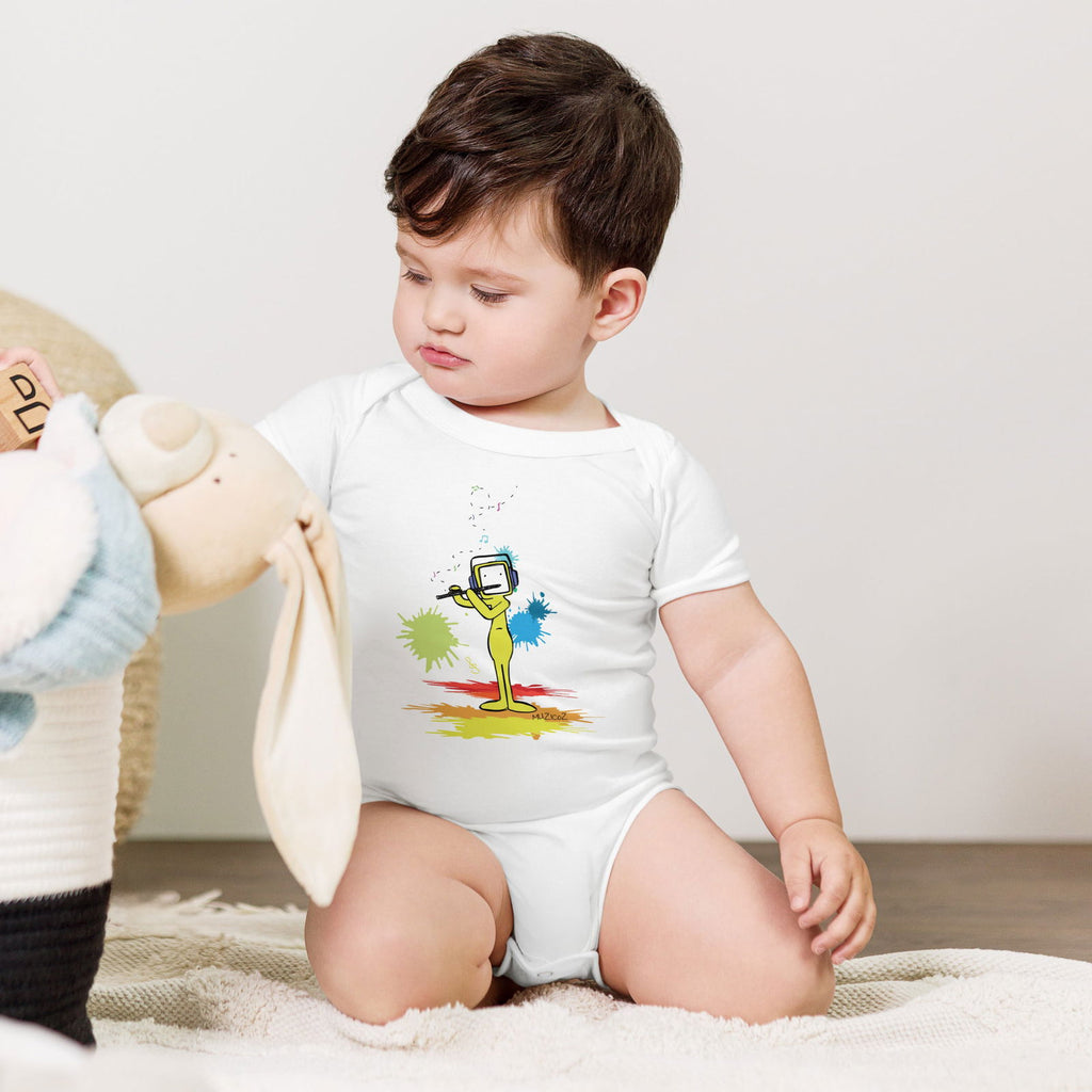 Rico (Muzicoz) Baby Short Sleeve One Piece - Popstar Panda