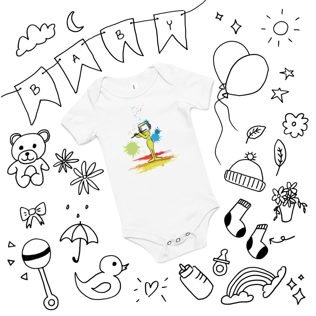 Rico (Muzicoz) Baby Short Sleeve One Piece - Popstar Panda