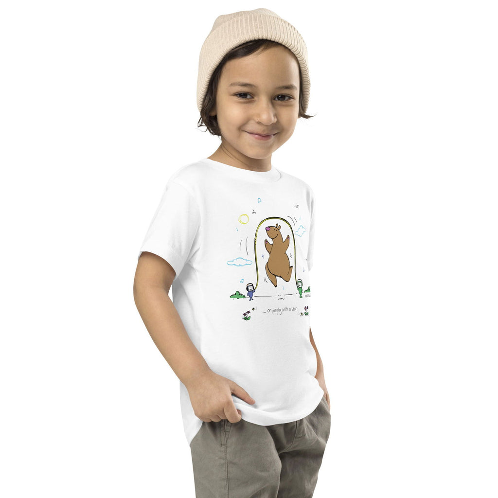 Skipping Bear (Muzicoz) Toddler Short Sleeve Tee - Popstar Panda