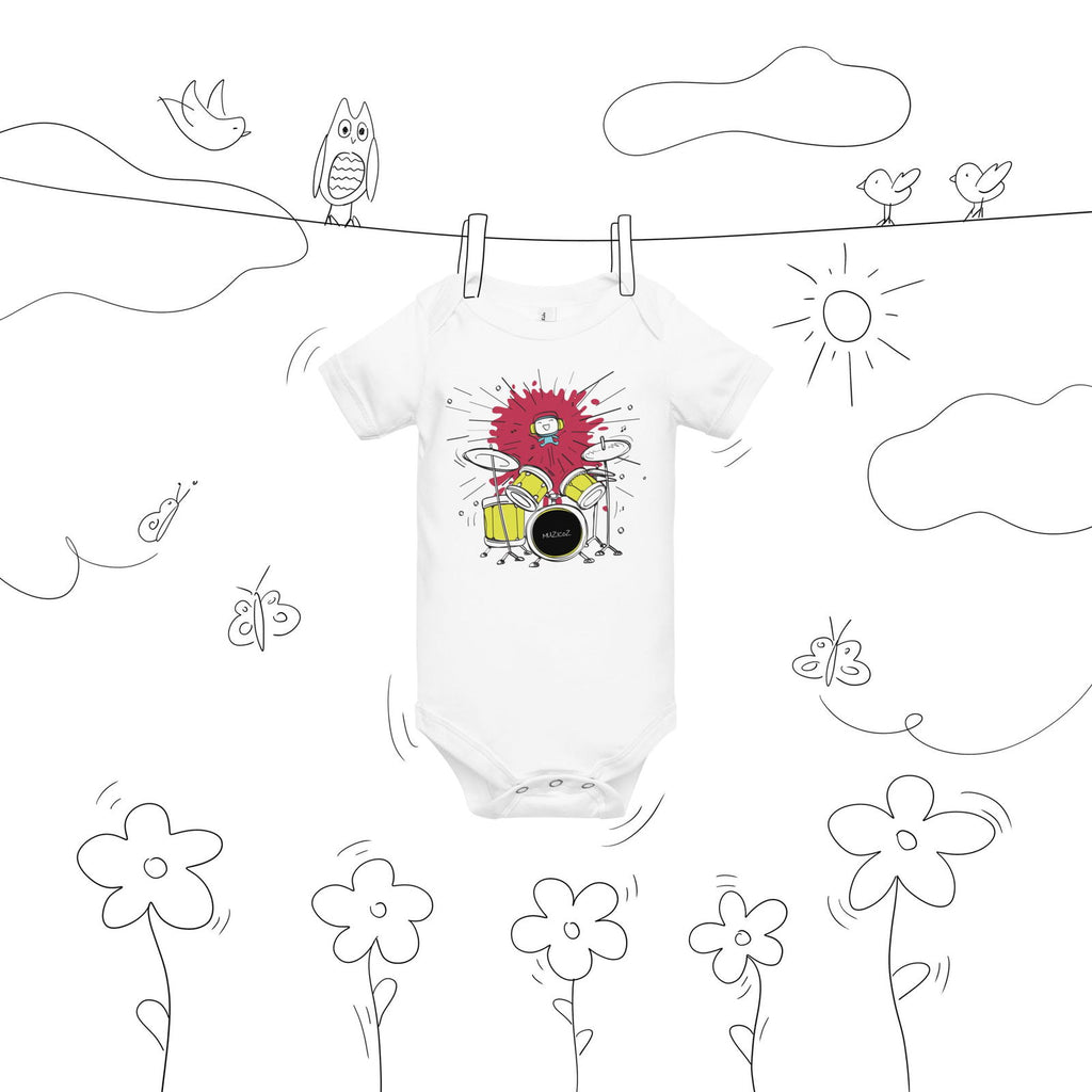 Tico (Muzicoz) Baby Short Sleeve One Piece - Popstar Panda