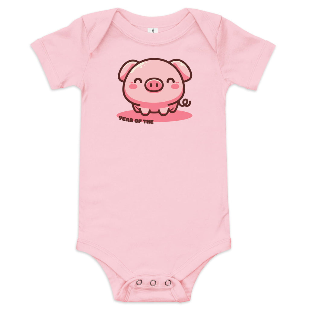 Year of the Pig Baby short sleeve one piece - Popstar Panda